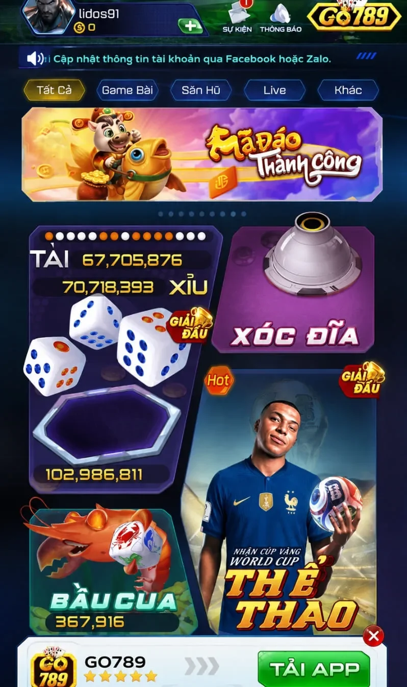 Hướng dẫn tải app GO789